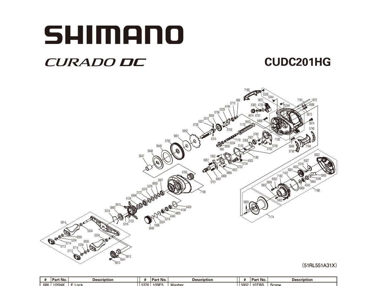 Shimano Curado DC 201 HG Left Hand