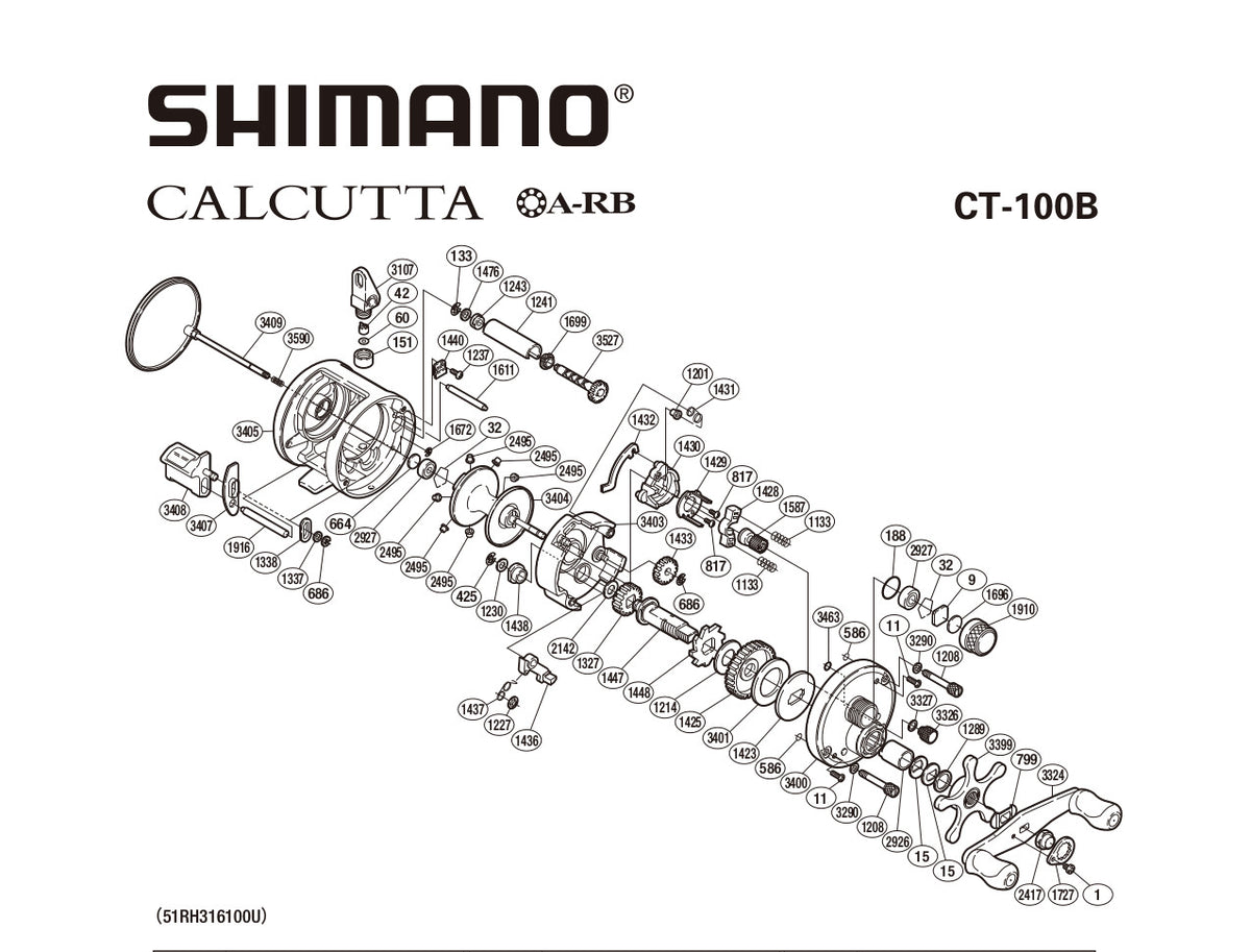 Shimano Calcutta Ct-100b Baitcaster set Fishing Ball