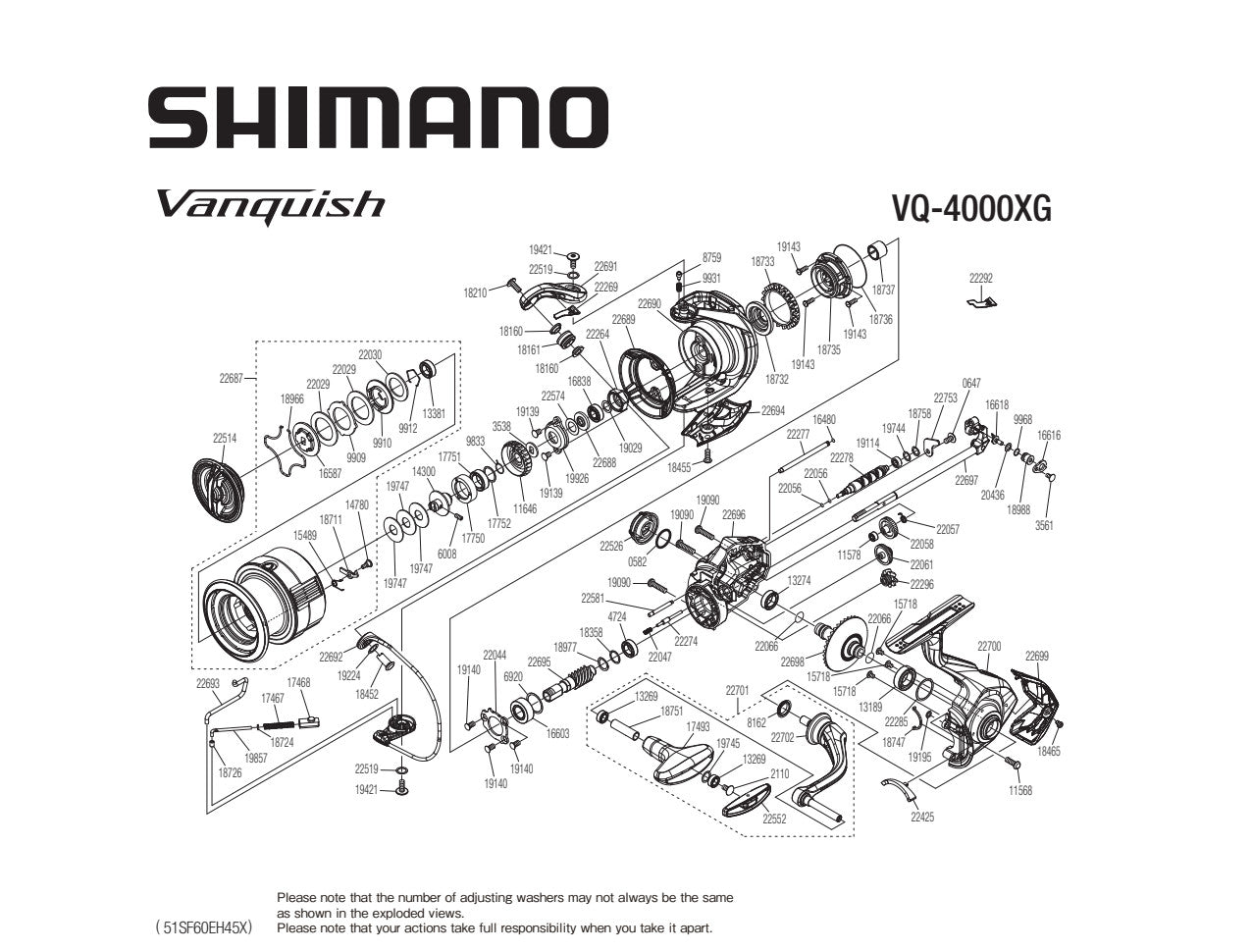 shimano 4000 spinning reel parts FXFC Spare VANQUISH 4000XG FC  Shimano