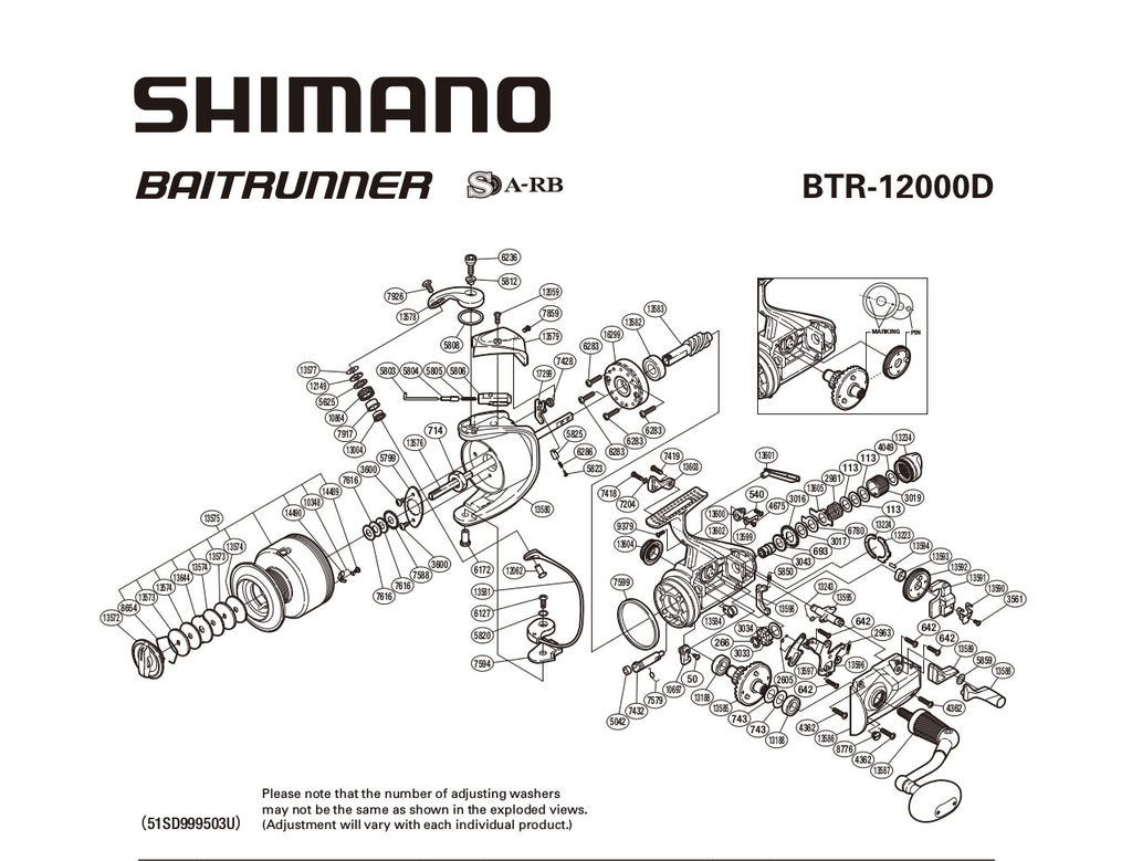 SHIMANO SPINNING REEL PART RD2943 Baitrunner 3000 - (1) Free Spool