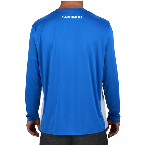 SHIMANO Short Sleeve Cotton Fishing Tackle T-Shirt, royal blue